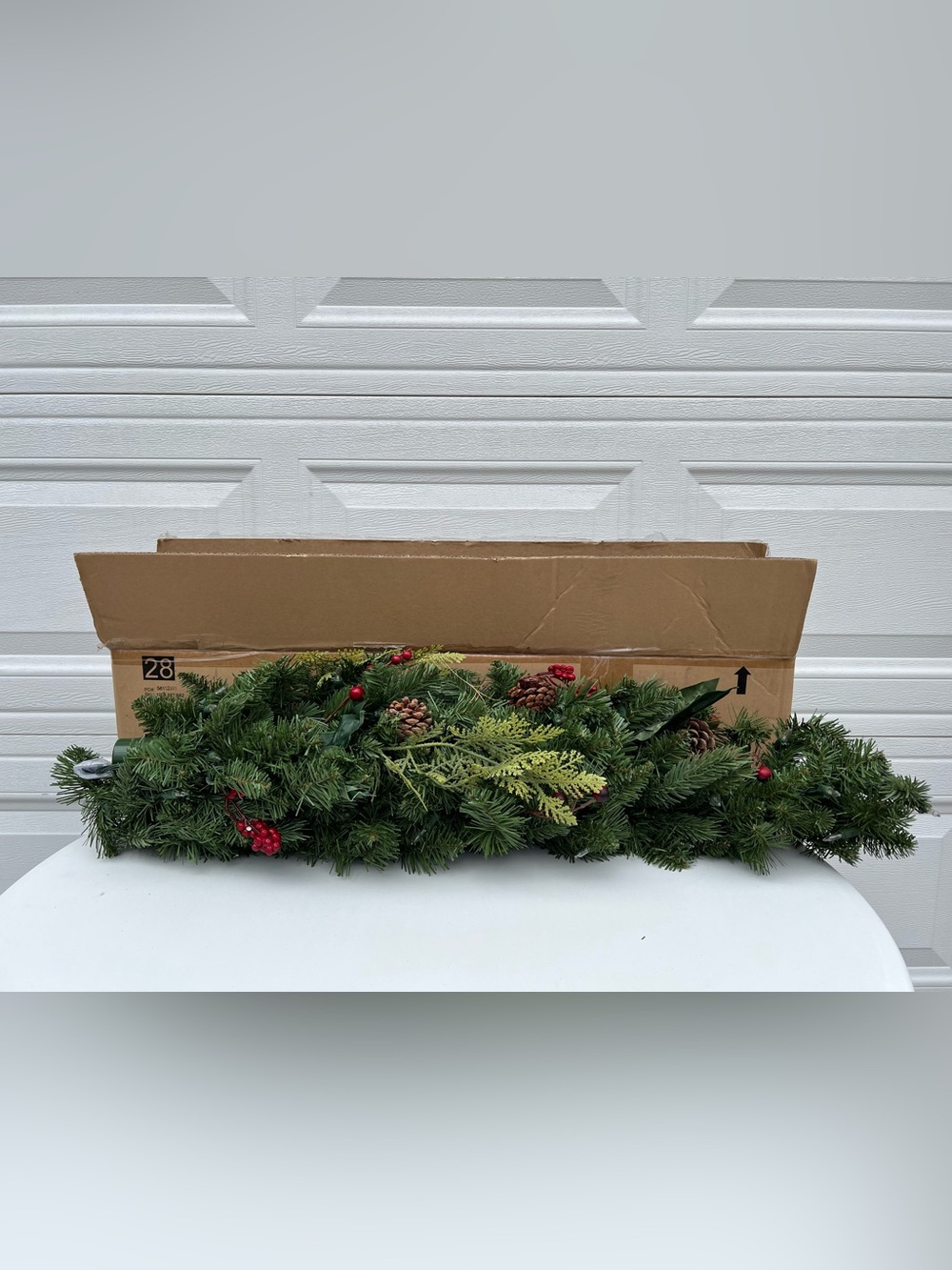 Holiday Pine Swag with Berries and Pinecones - Green